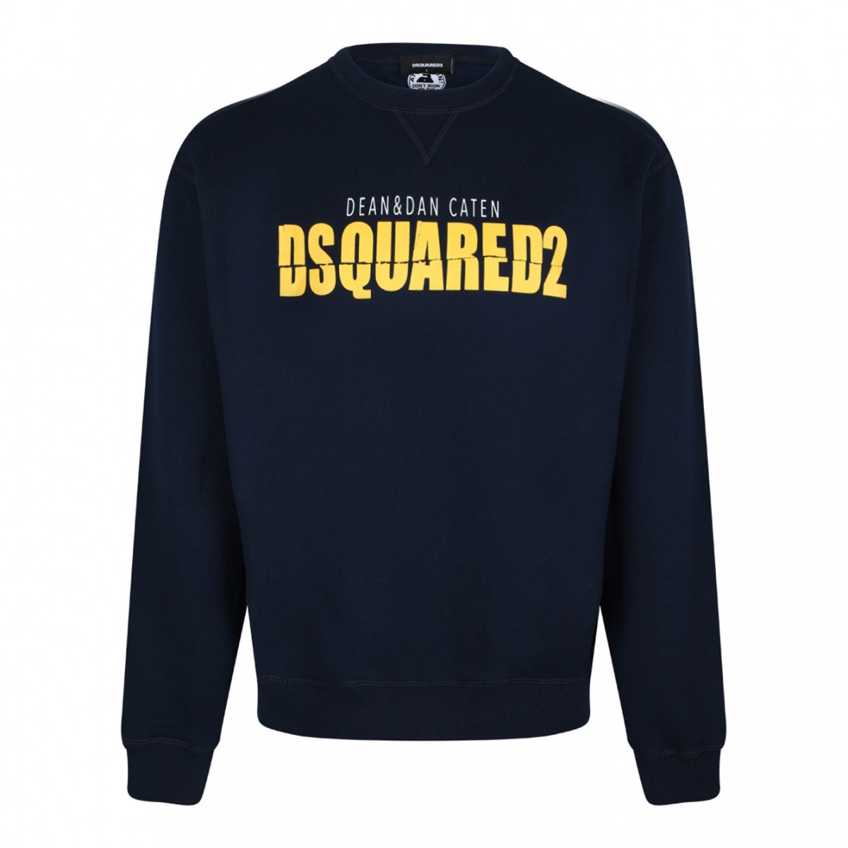 Navy Blue Logo Print Sweatshirt