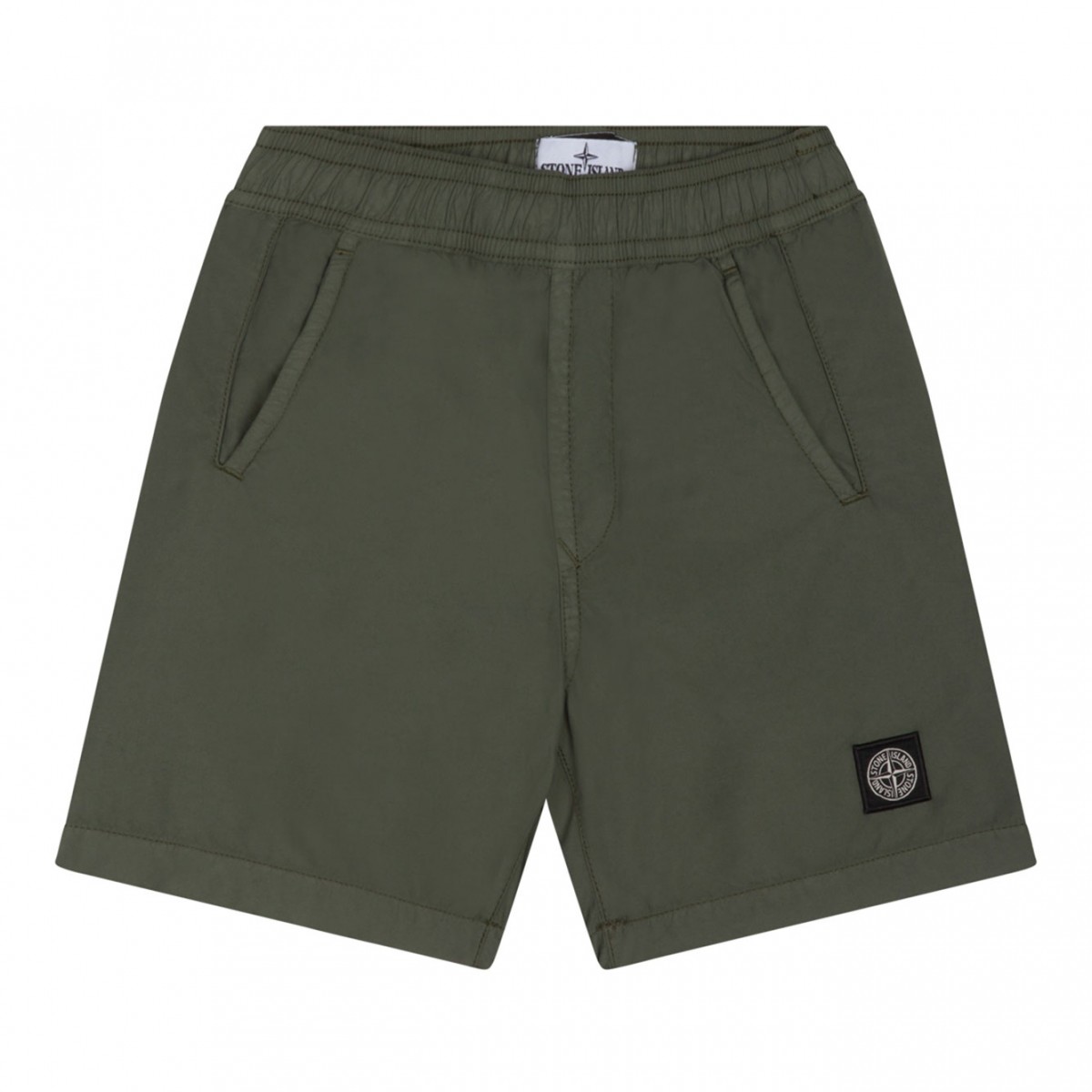 Stone Isalnd Olive Green Compass Motif Swim Shorts