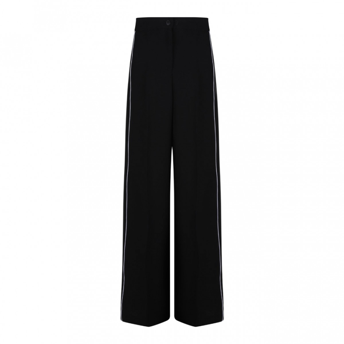 Wide Black Crepe Trousers