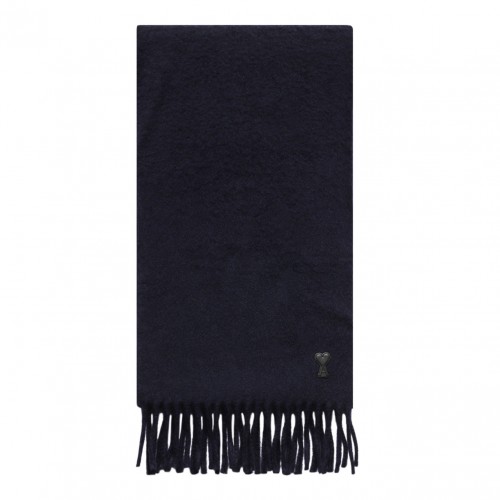 Navy Blue Wool Scarf