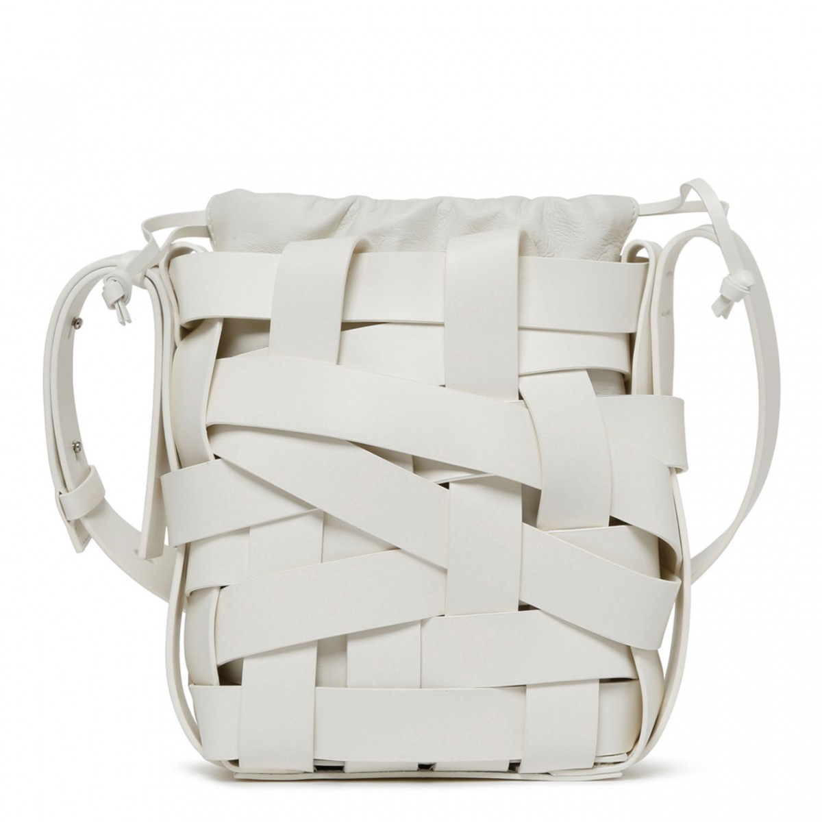 Small Ivory White Bucket Bag