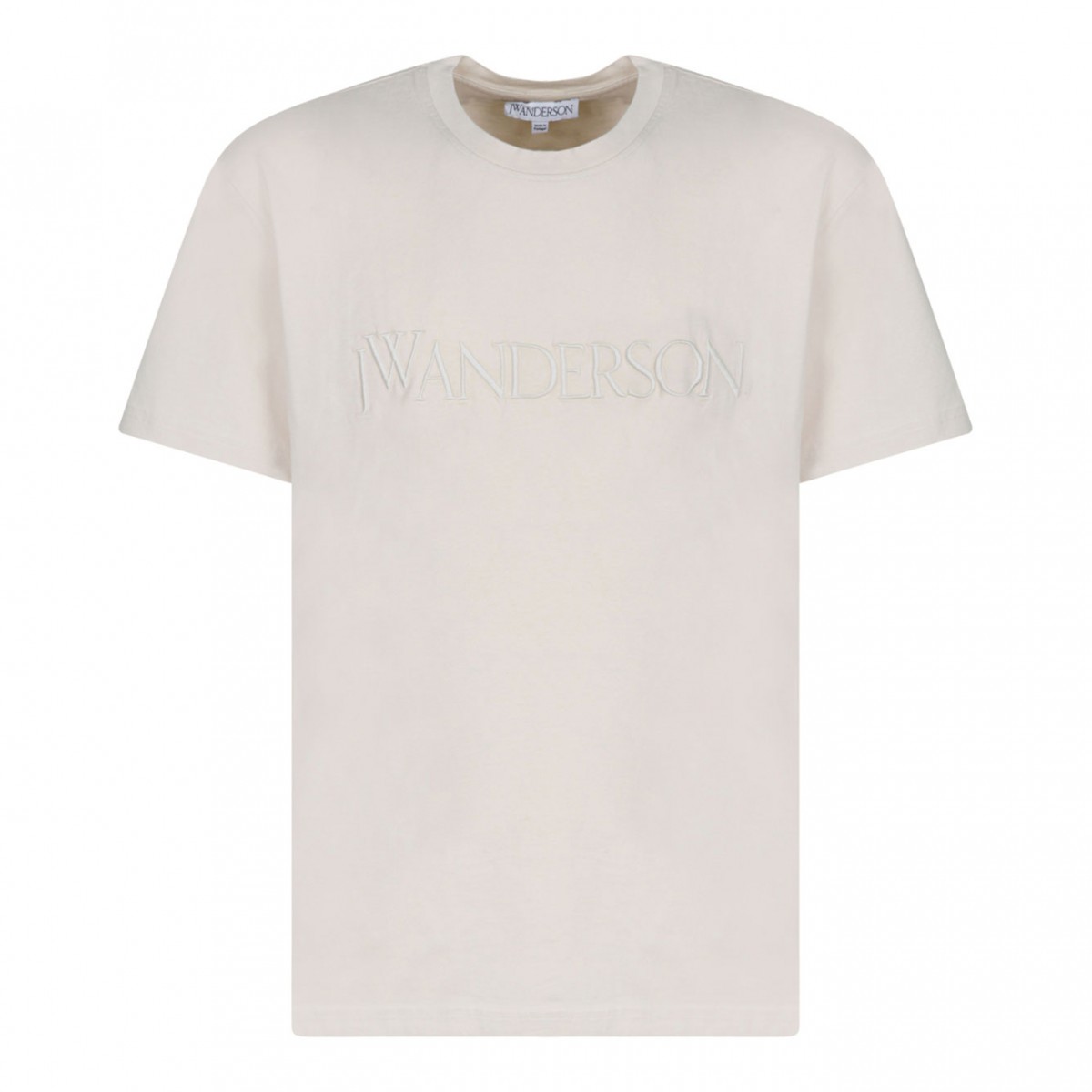 Beige Logo Embroidered T-Shirt