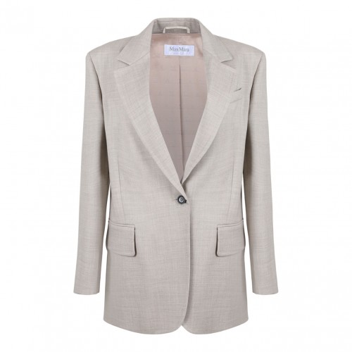 Beige Single Breasted Blazer