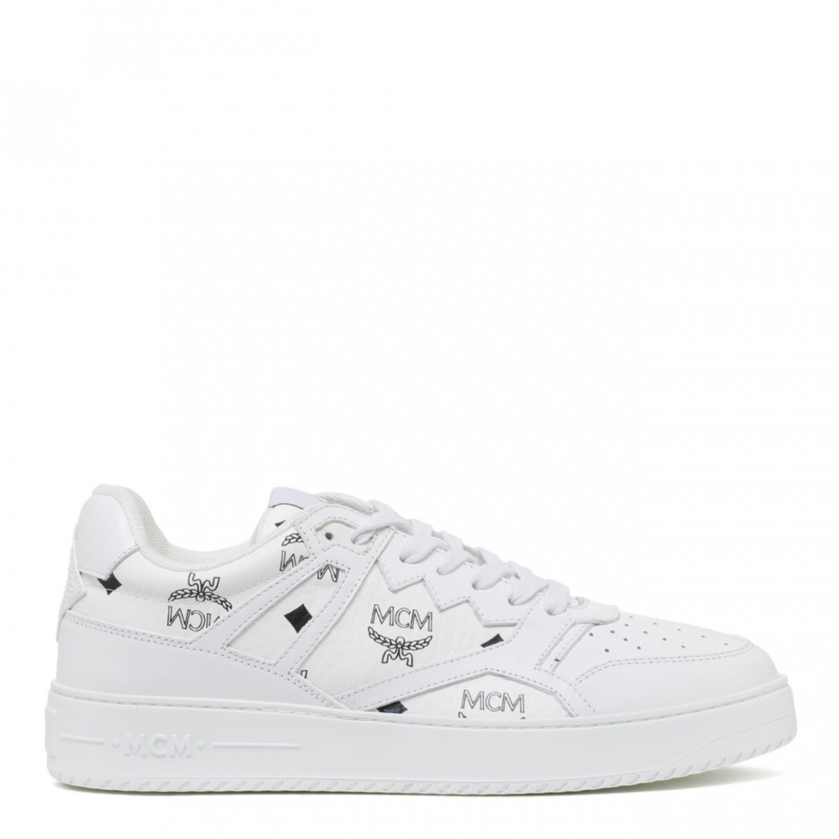 White and Black Neo Derby Visetos Sneakers