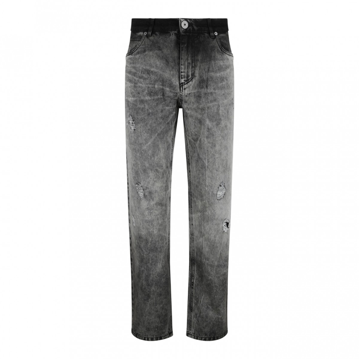 Dark Grey Straight Leg Jeans