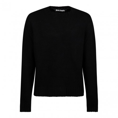 Black Embroidered Logo Sweater