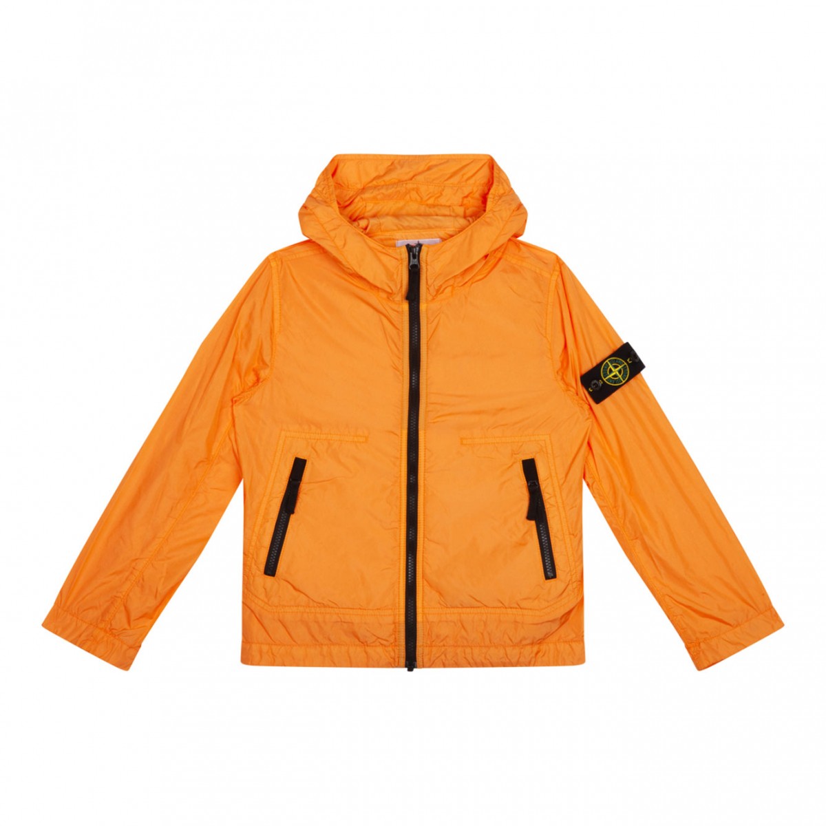 Stone Island Orange Compass Patch Hooded Jacket