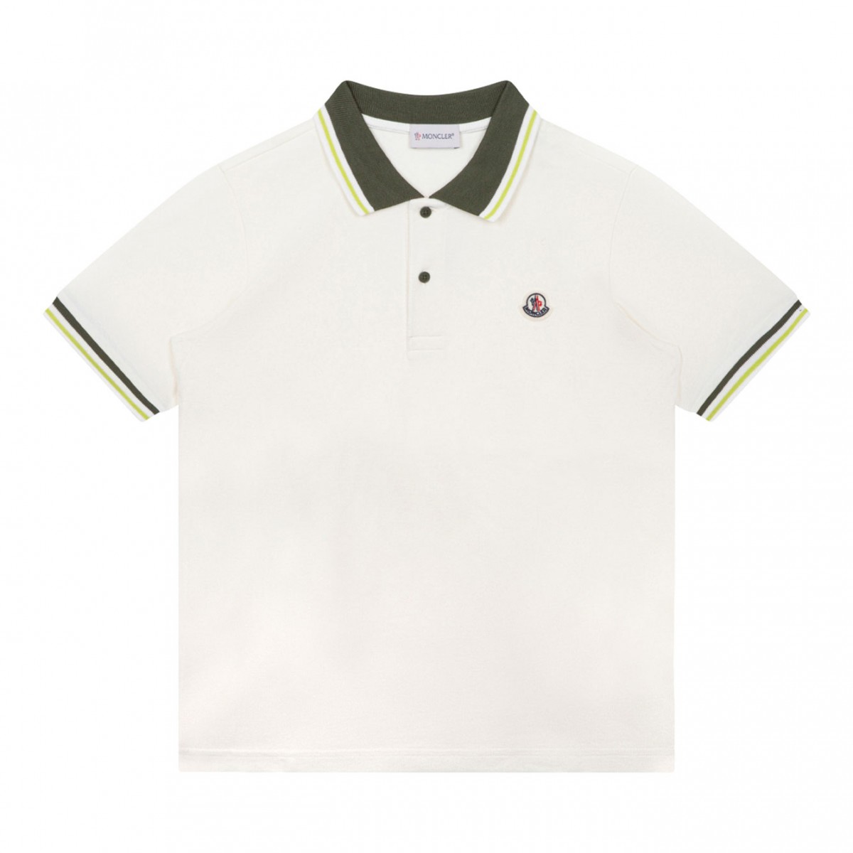 White and Green Polo Shirt