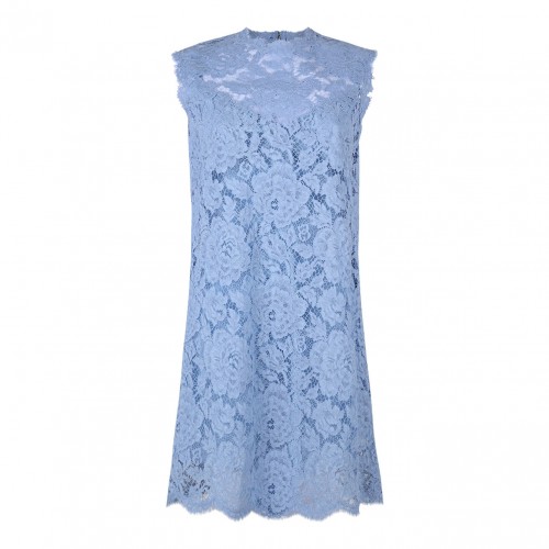 Light Blue Floral Lace Dress