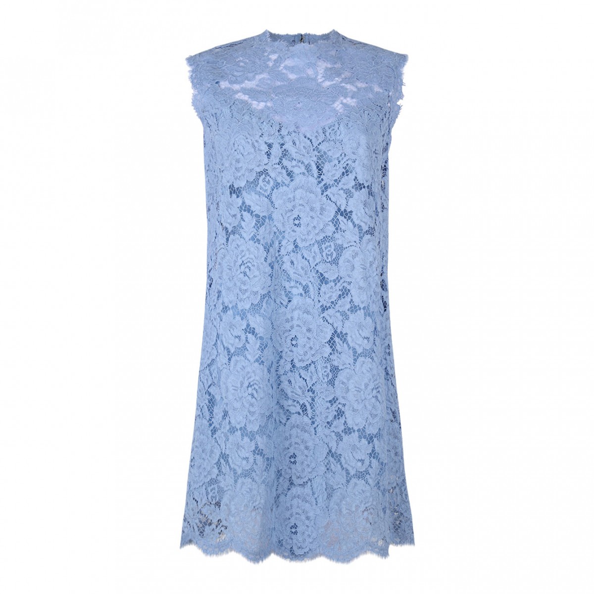 Light Blue Floral Lace Dress