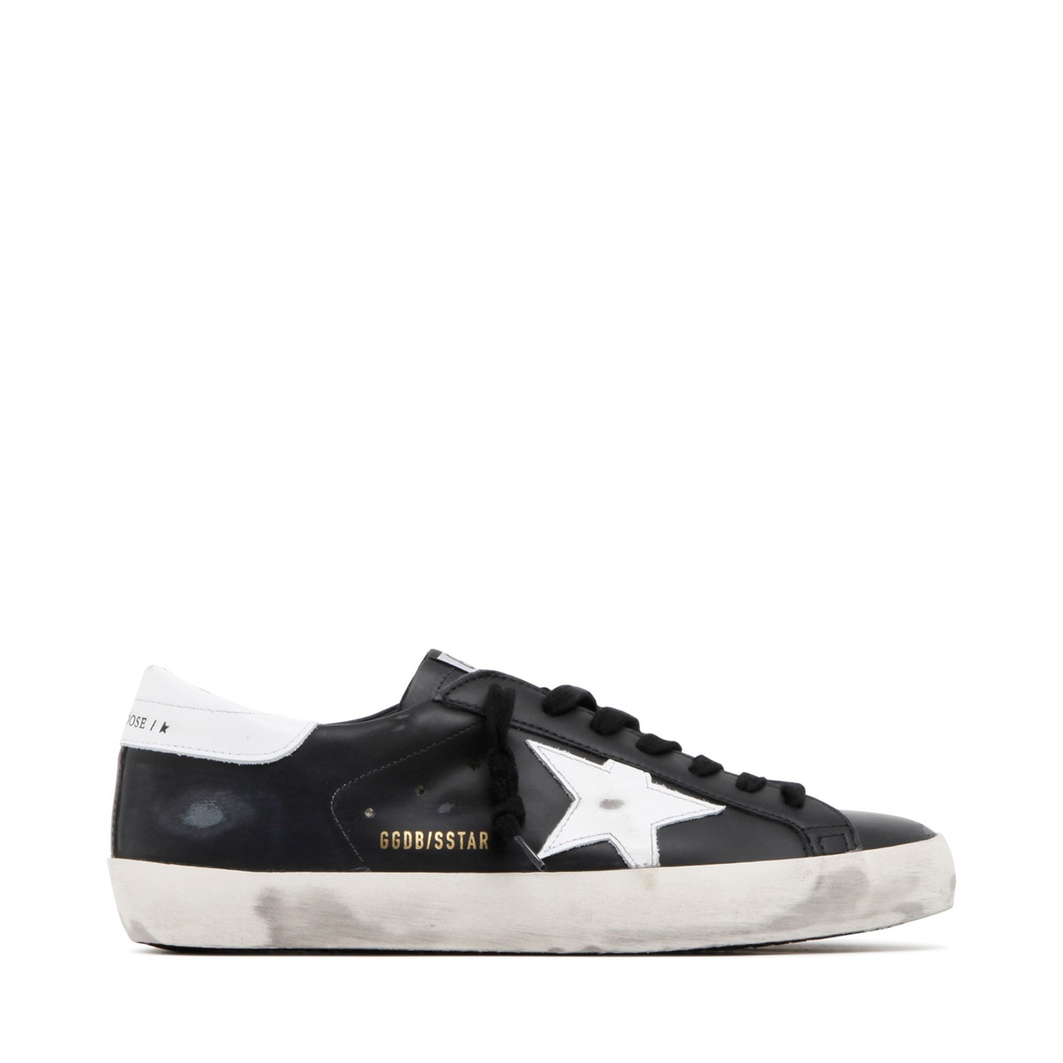 Golden Goose Super Star Black Leather Low Top Sneakers.| COLOGNESE 1882