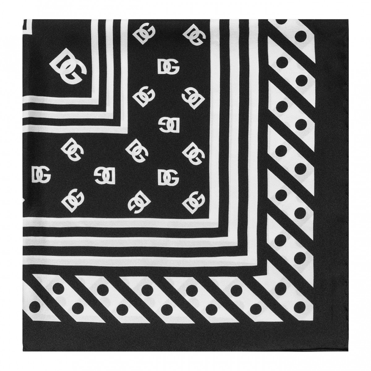 Black and White Logo Print Foulard