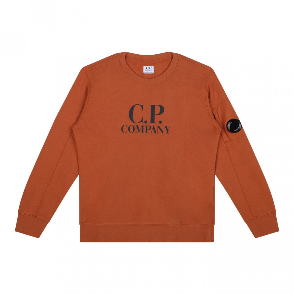 Orange Rust Logo Print Sweatshirt