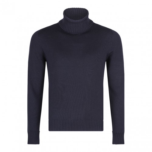 Navy Blue Roll Neck Jumper