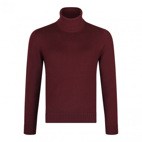 Dark Red Roll Neck Jumper