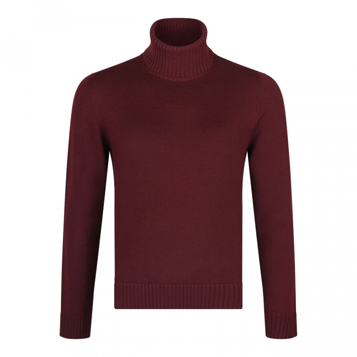 Dark Red Roll Neck Jumper