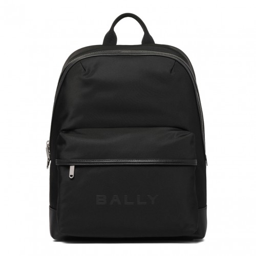 Black Logo Print Backpack