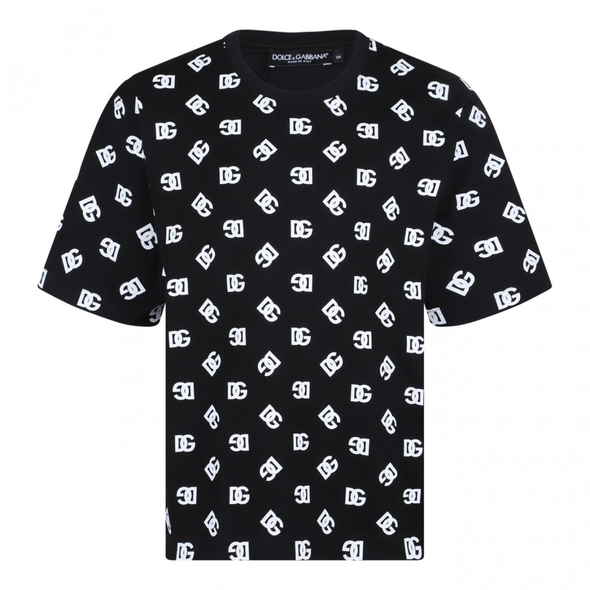 Black and White Monogram Print T-Shirt