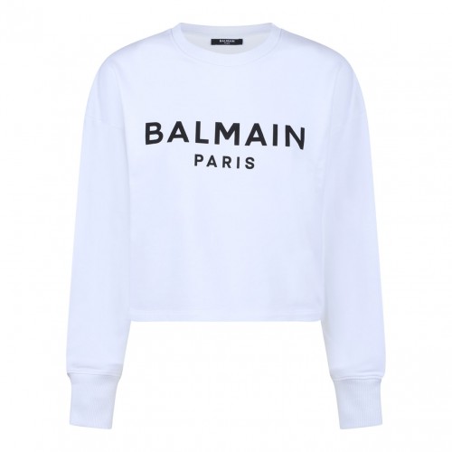 White Logo Print Sweatshirt