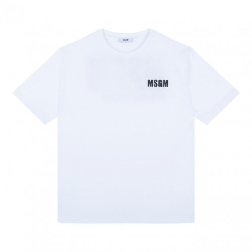 White Logo Print T-Shirt