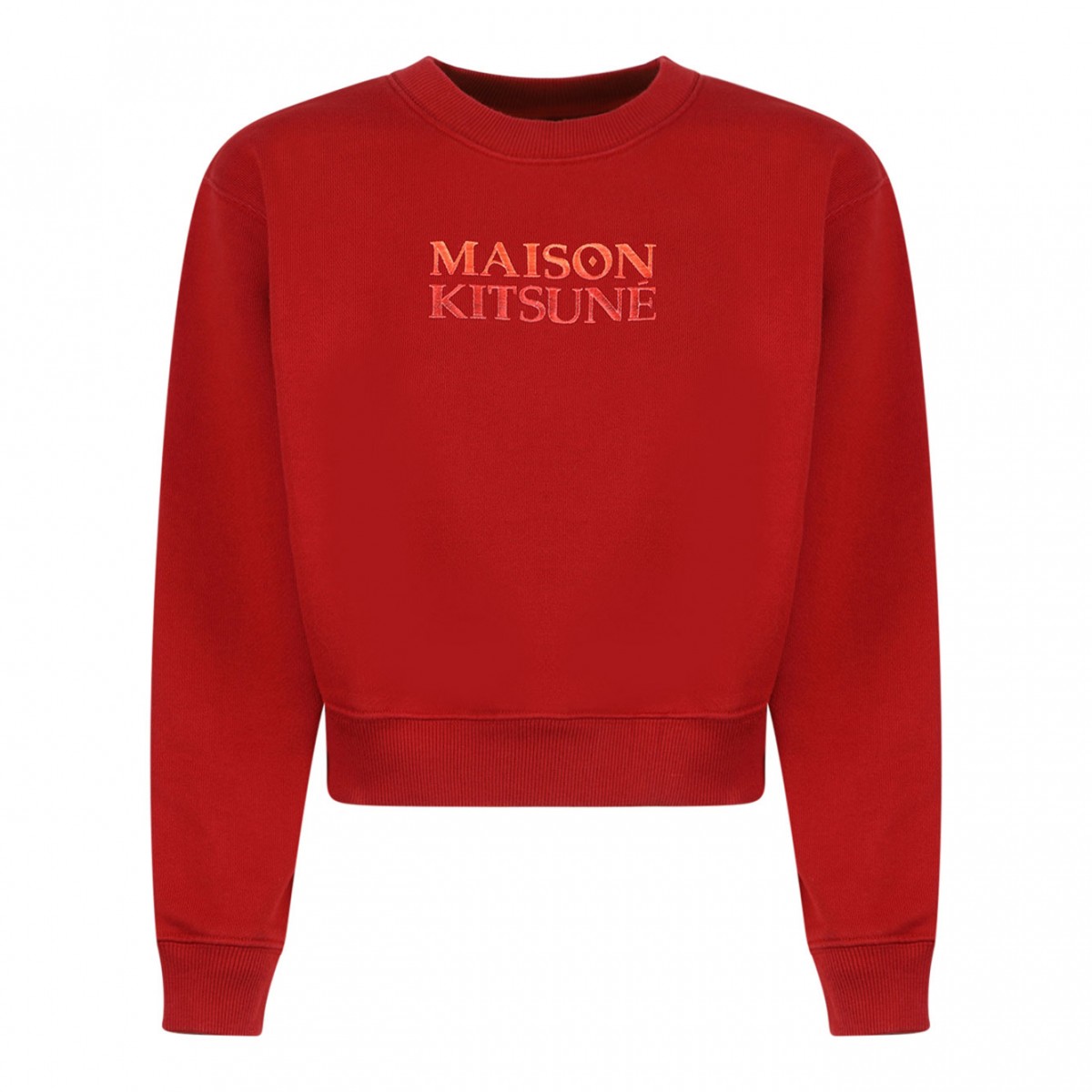 Red Logo Embroidered Sweatshirt