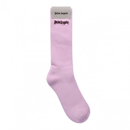 Pink Logo Embroidered Socks