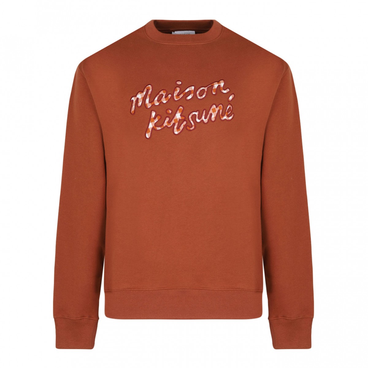 Pecan Brown Handwriting Gingham Sweatshirt