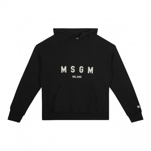 Black Logo Print Hoodie