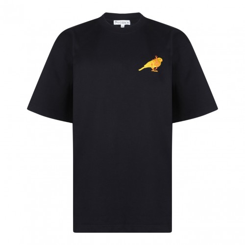 Black Logo Embroidered T-Shirt