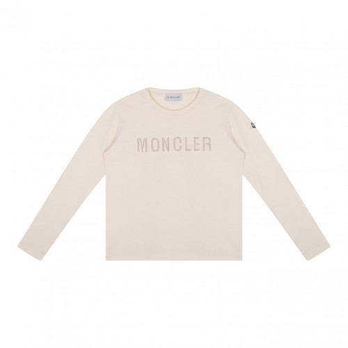 Beige Logo Embroidered T-Shirt