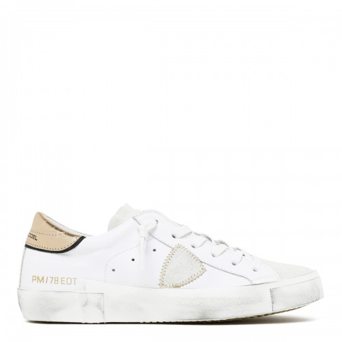 White and Gold Sneakers