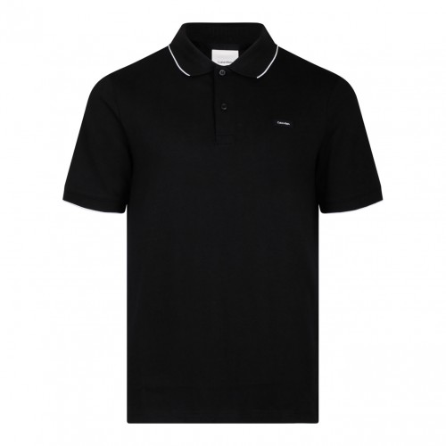 Black Logo Patch Polo Shirt