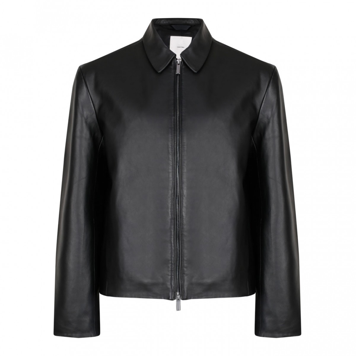 Black Leather Shirt Jacket