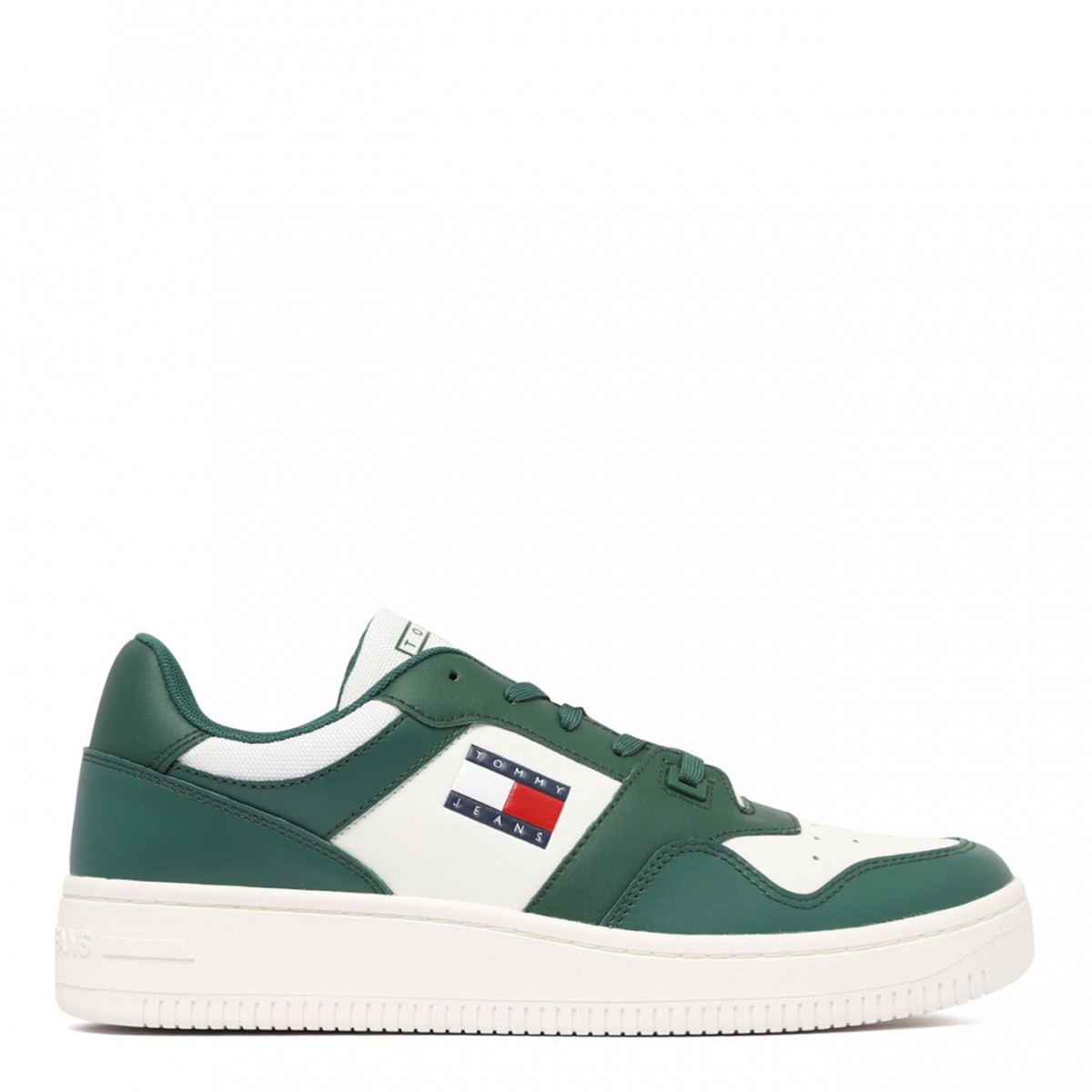 White And Green Retro Sneakers