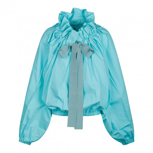 Mint Green Balloon Sleeves Top