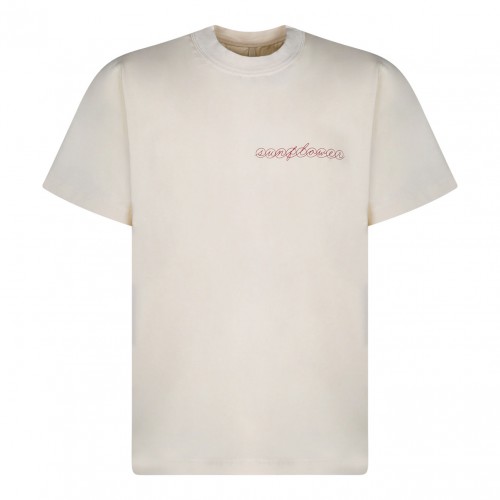 White Logo Print T-Shirt