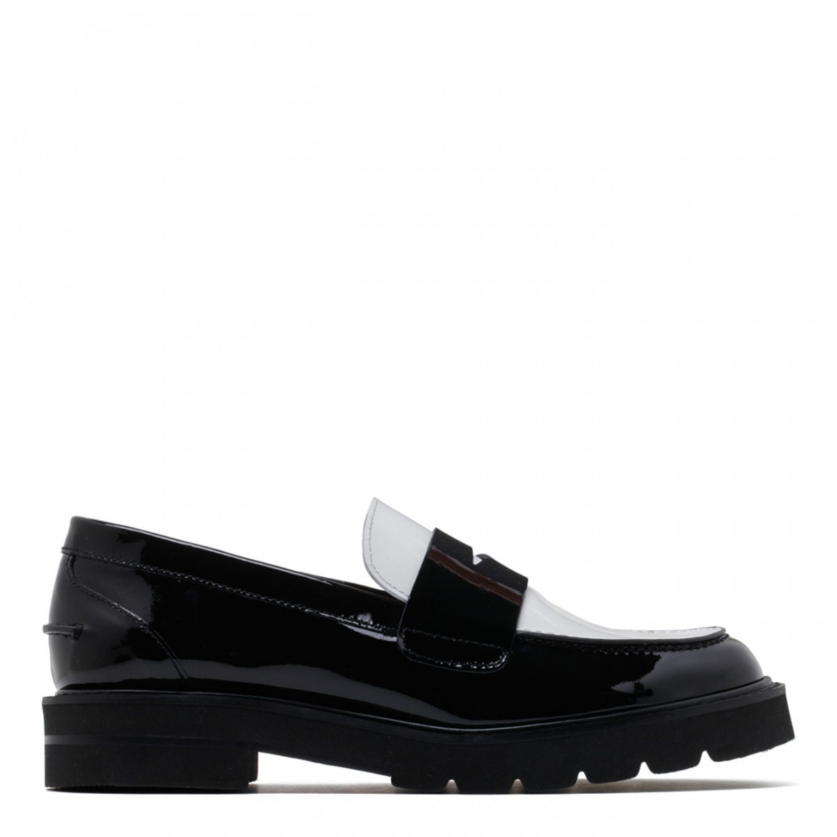 Black and White Penny Loafers