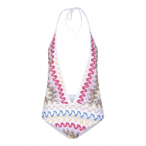 White ZigZag Woven Swimsuit