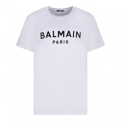 White Logo Print T-Shirt