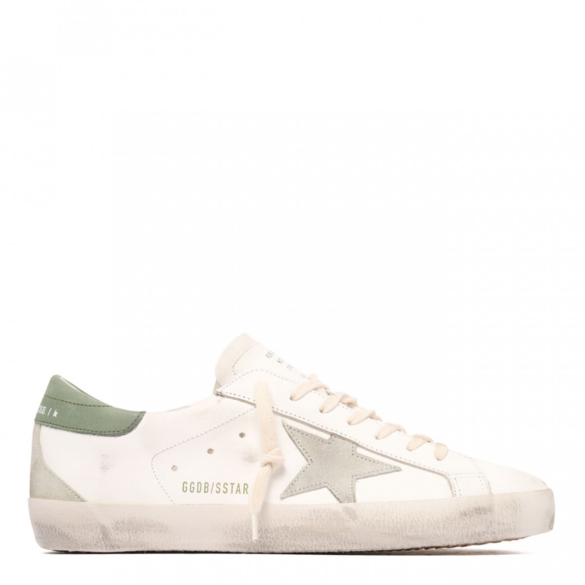 White and Green Super Star Sneakers