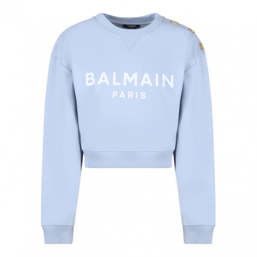 Light Blue Printed Sweatshirt