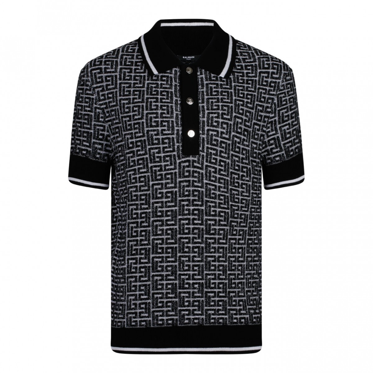 Black Labyrinth Knitted Polo Shirt