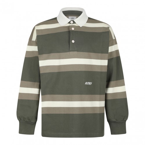 Stripe Pattern Polo Shirt