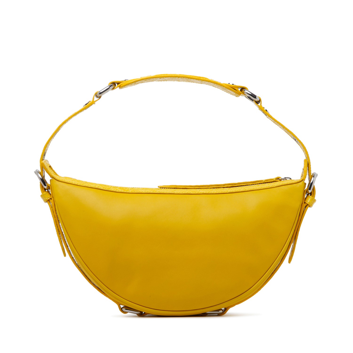 Yellow Calf Leather Gib Crocodile Embossed Shoulder Bag COLOGNESE