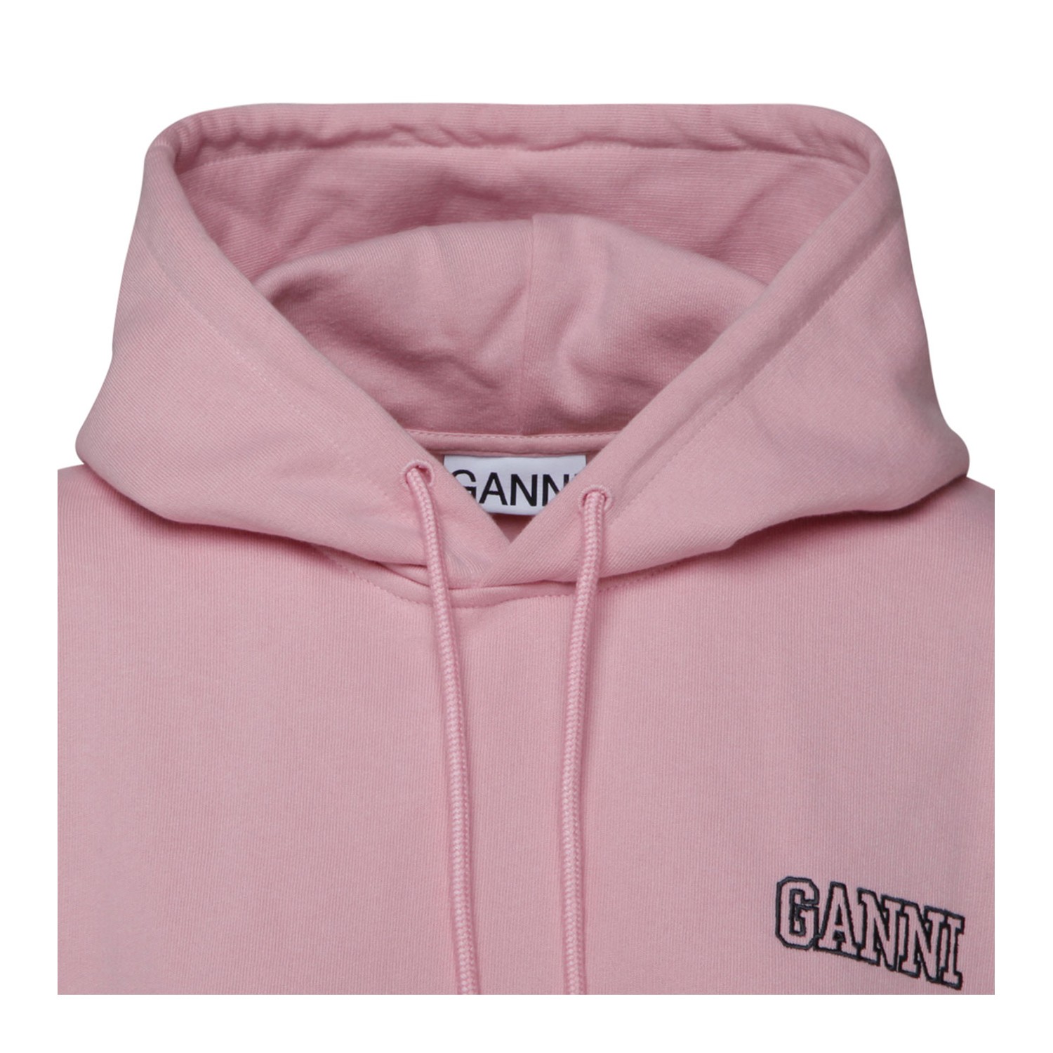 Sweet Pink Cotton Logo Embroidered Hoodie