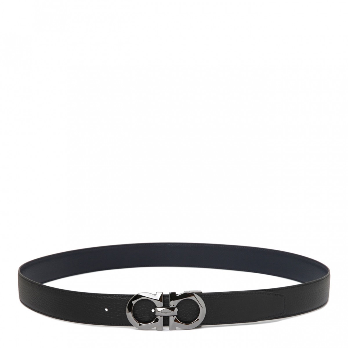 Ferragamo Gancini Reversible & Adjustable Leather Belt - Black - 75 cm