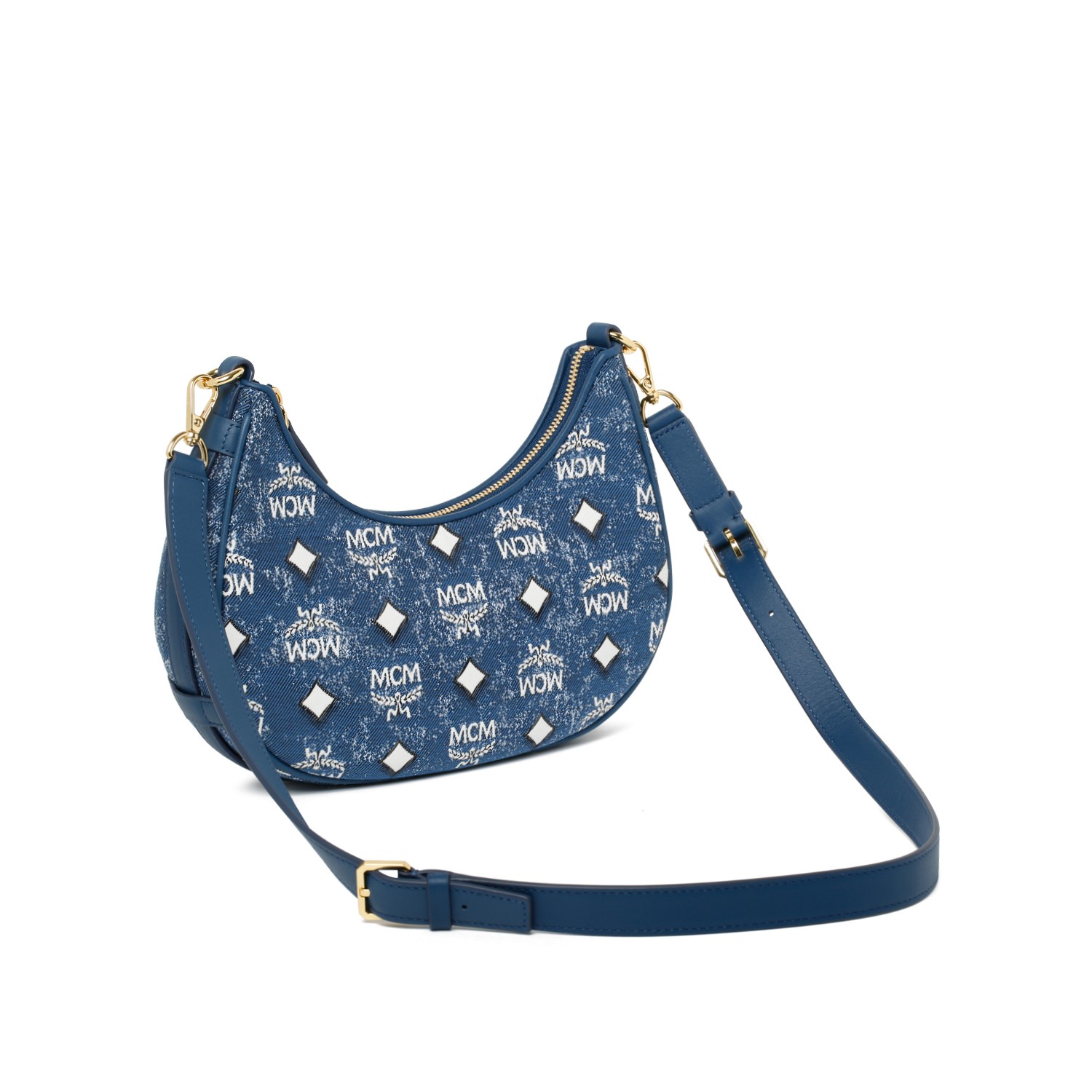 Denim Blue Canvas Aren Shoulder Bag