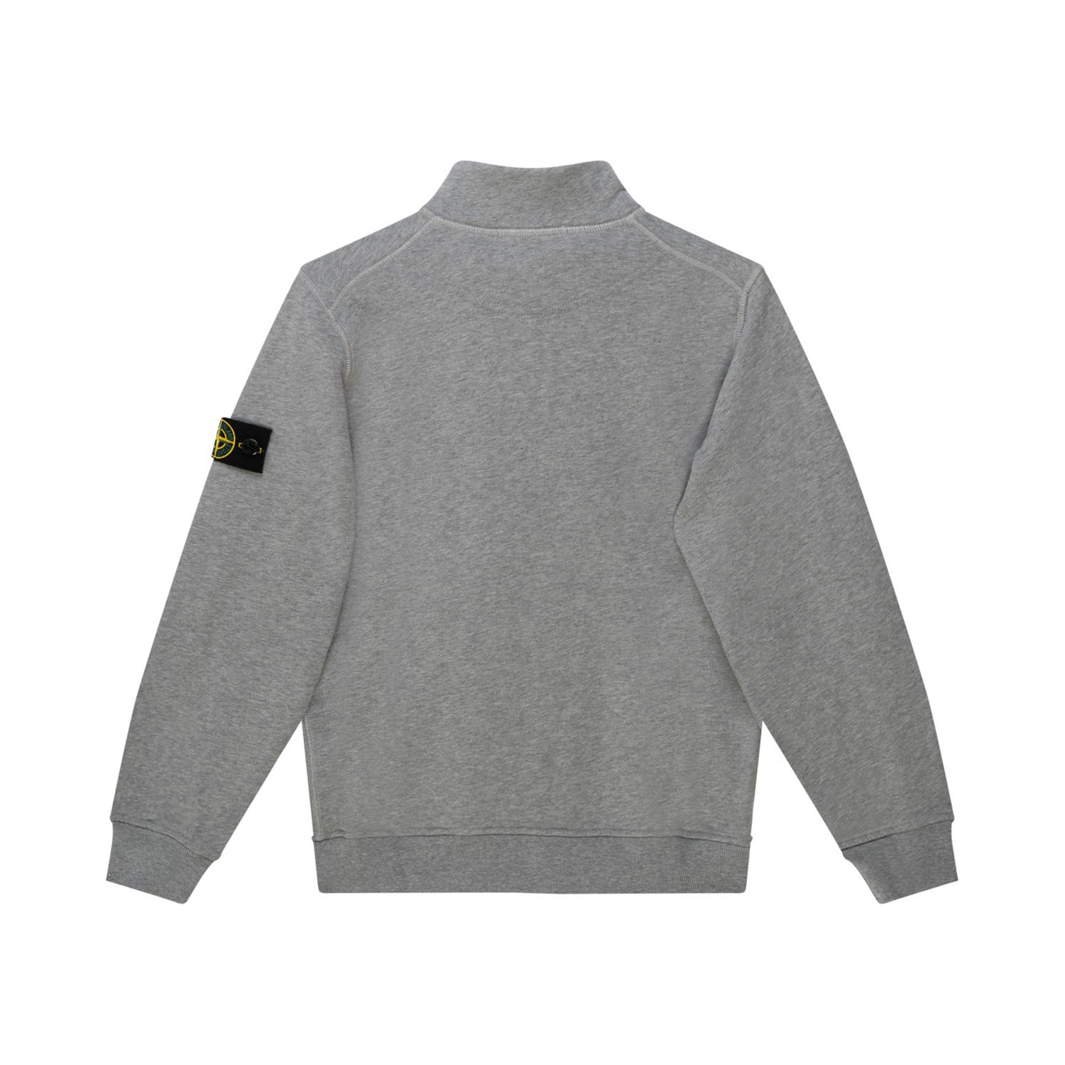 Stone Island Junior Melange Gray Cotton Compass Motif High Neck