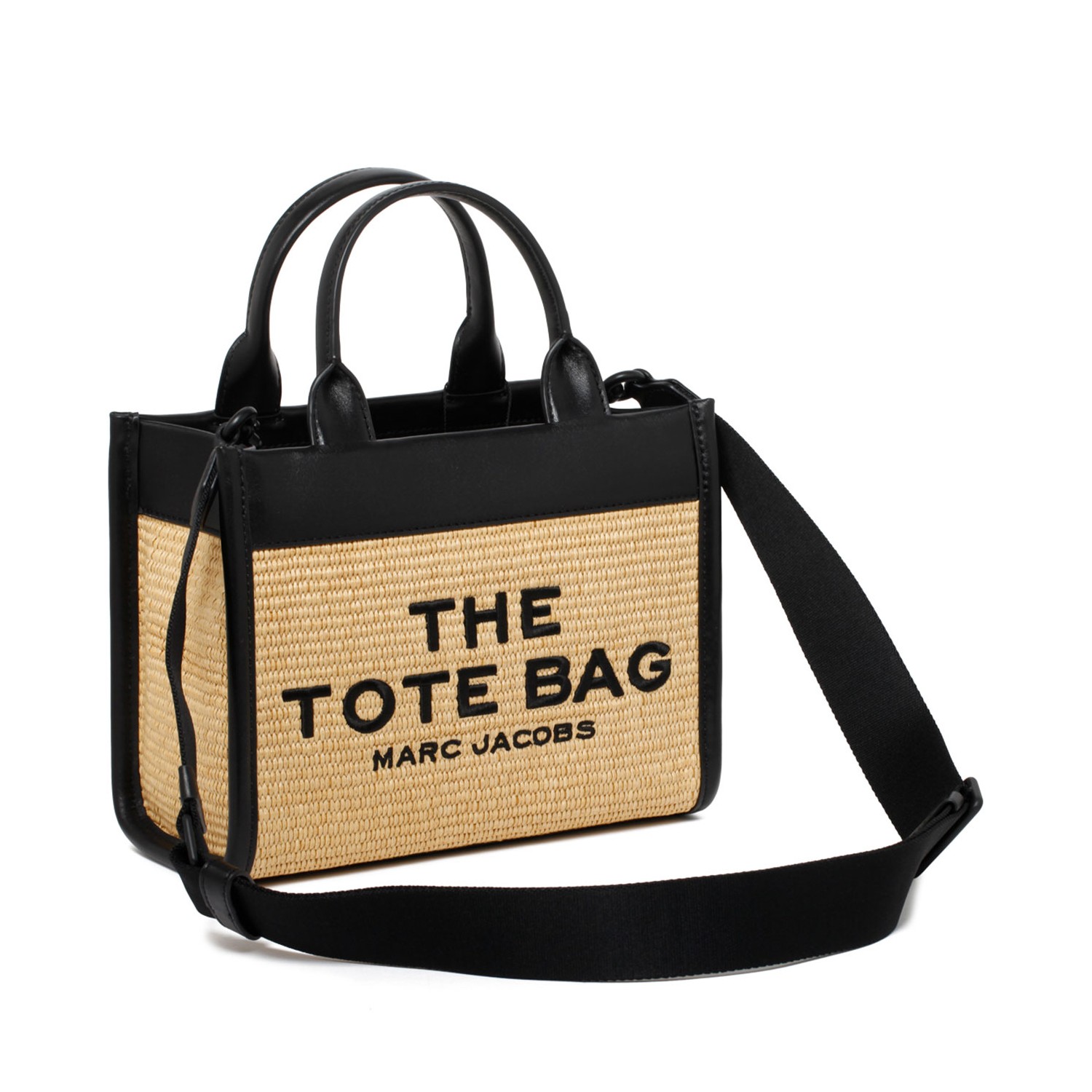 Tote bag en raffia beige et noir MARC JACOBS - Femme