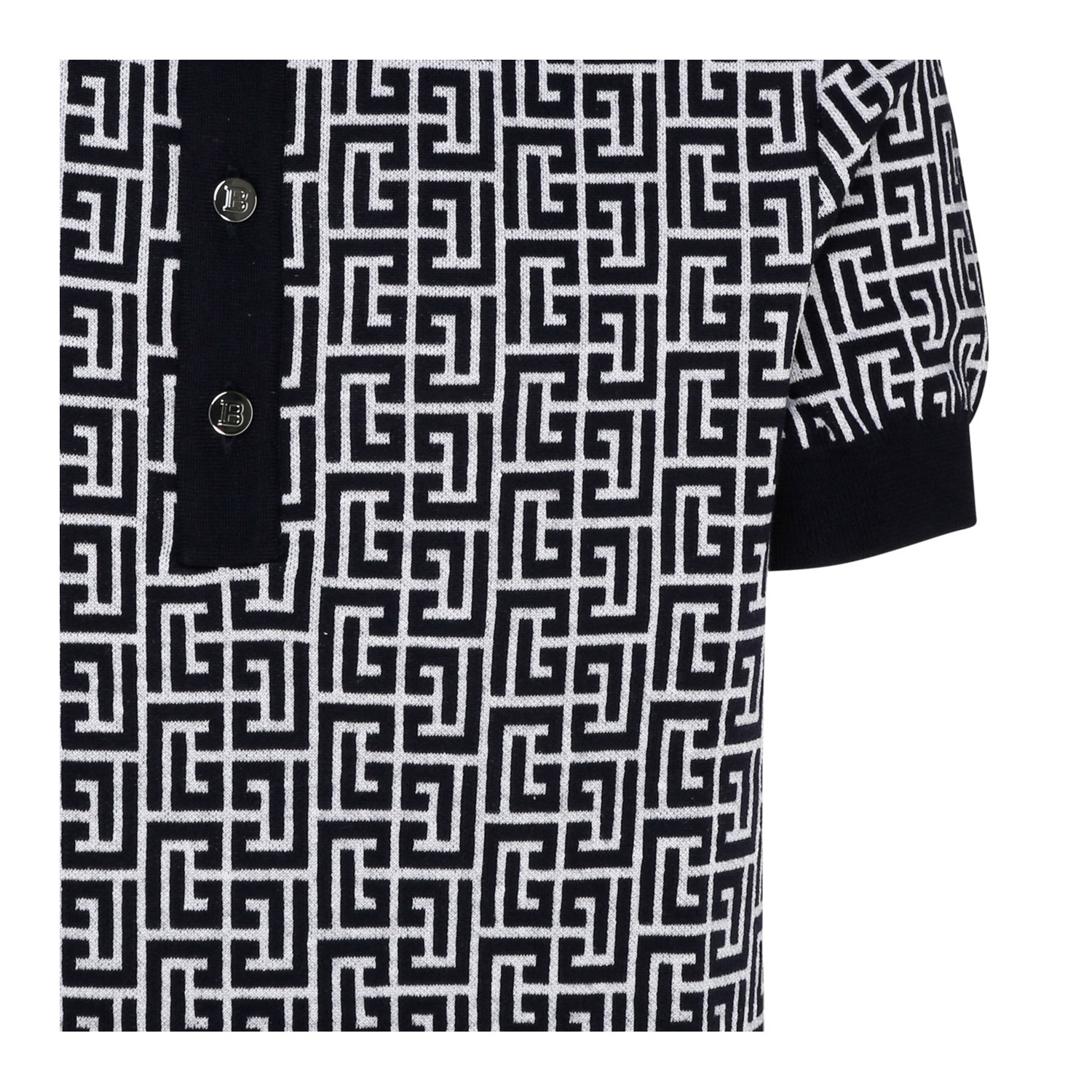 Balmain Monogram Print Polo Shirt